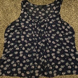 TORRID SHEER SUGAR SKULL OPEN BACK TANK TOP